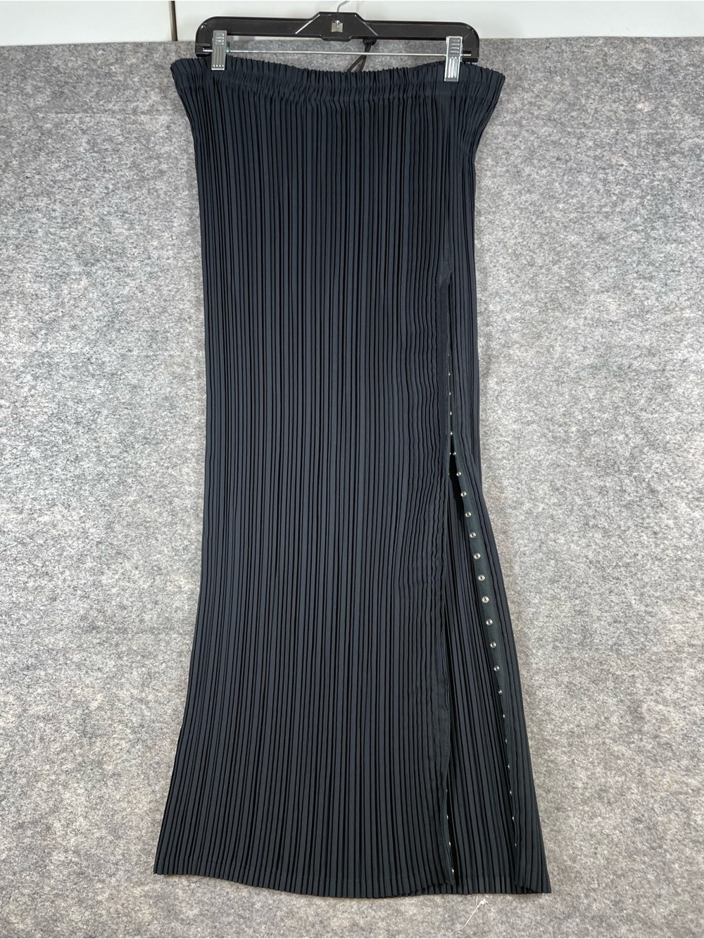 Vintage Lezley George London Black Pleated Maxi Skirt Y2K Minimalist Midi Small - Picture 2 of 15